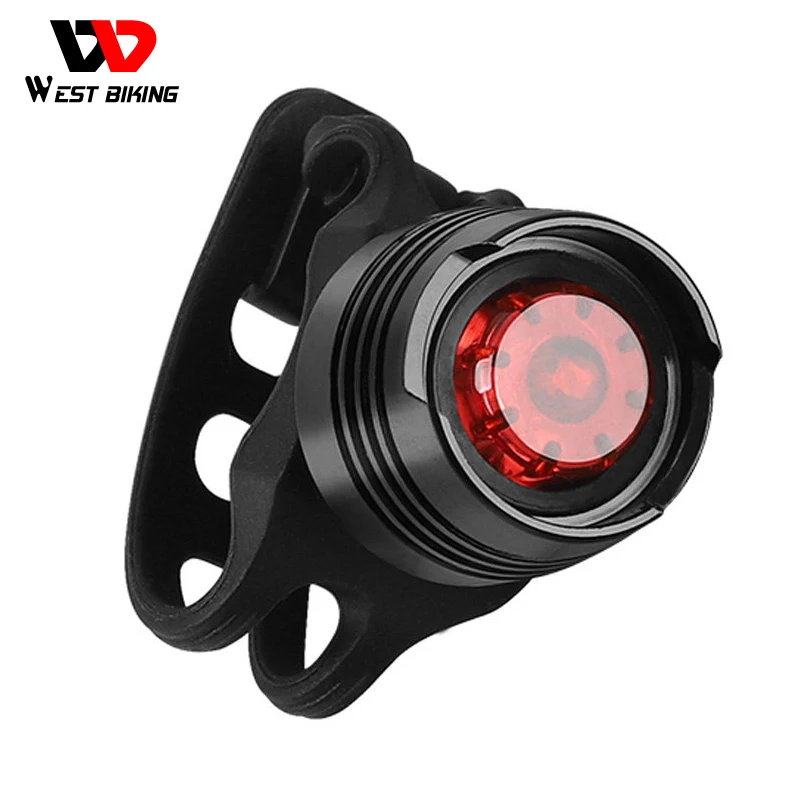 

WEST BIKING Bicycle LED Rear Light Cycling Safety Warning High Visibility Taillights Moutain Bike Helmet Lights 3 Light Mode
