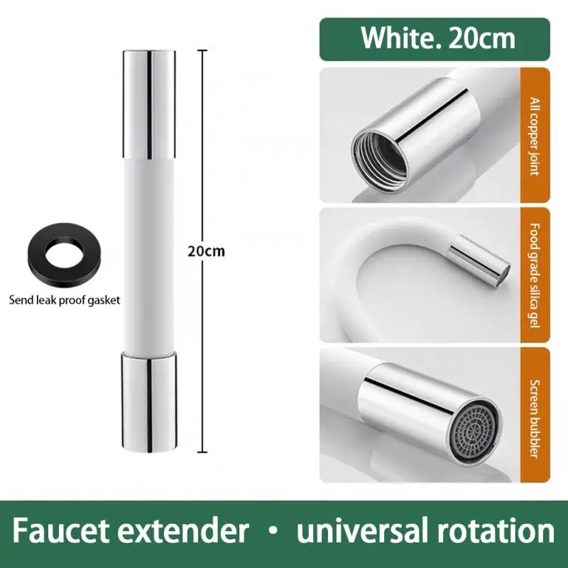 

360° Rotation 1/2'' Faucet Extender Bathroom Adjust Free Bending Splashproof Universal Extension Tube Adapter Accessories Nozzle