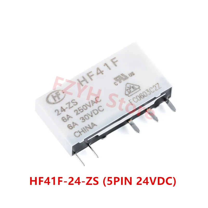 

5 шт., оригинальная зеркальная идентификация, HF41F, 5 В, 12 В, 24 В-hs, 4 контакта, 5 контактов, 6 А, промышленное реле, миниатюрное реле мощности