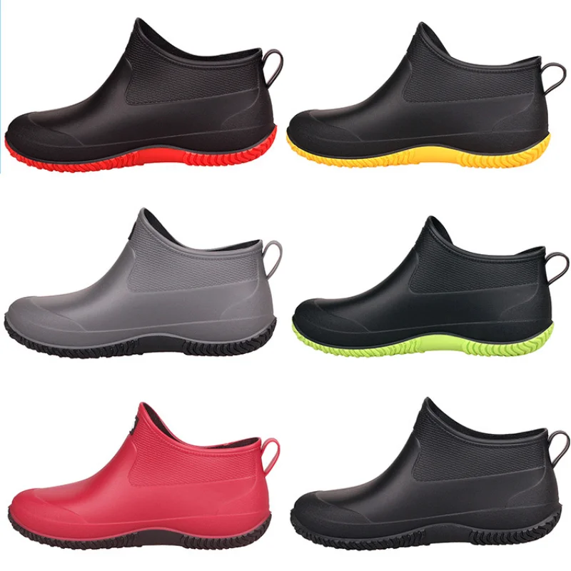 

2023 New Women's Winter Rubber Boots Water Shoes PVC Men's Fashion Rain Shoe Autumn Warm Kitchen Work Galoshes Large Size 44 45