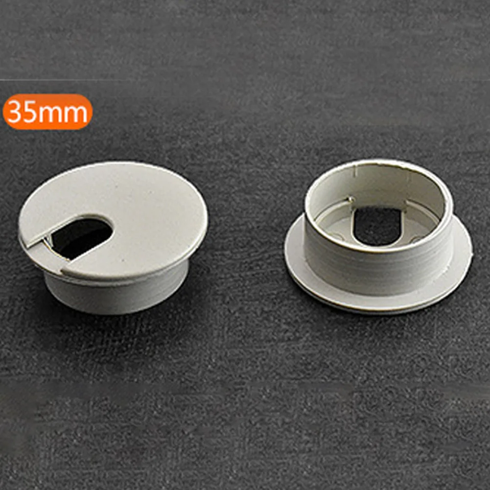 

6pcs ABS Plastic Round Wire Box Furniture Cabinet Walk Computer Desk Cover Plate Desk Wire Hole Cover Household Hardware