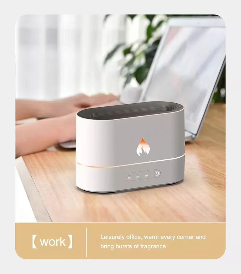 

NEW2023 Essential Oil Diffuser With Flame Aroma Diffuser 1/3/5H Timed USB Air Humidifier Home Office Fragrance Sooth Sleep Atomi