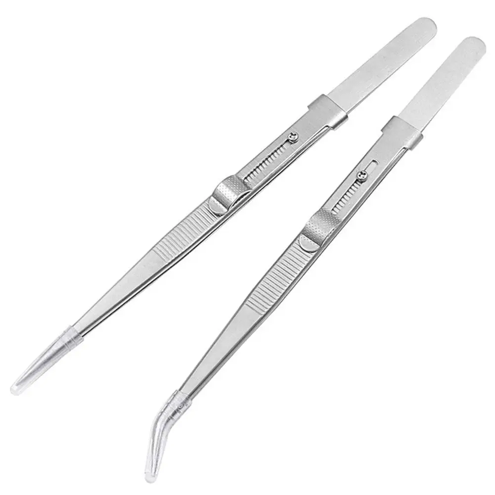 

Stainless Steel Tweezers Locking Jewelry Tweezer Slide Lock Precision Tweezer Tongs For Jewelry Making DIY Crafts Hobby Lab