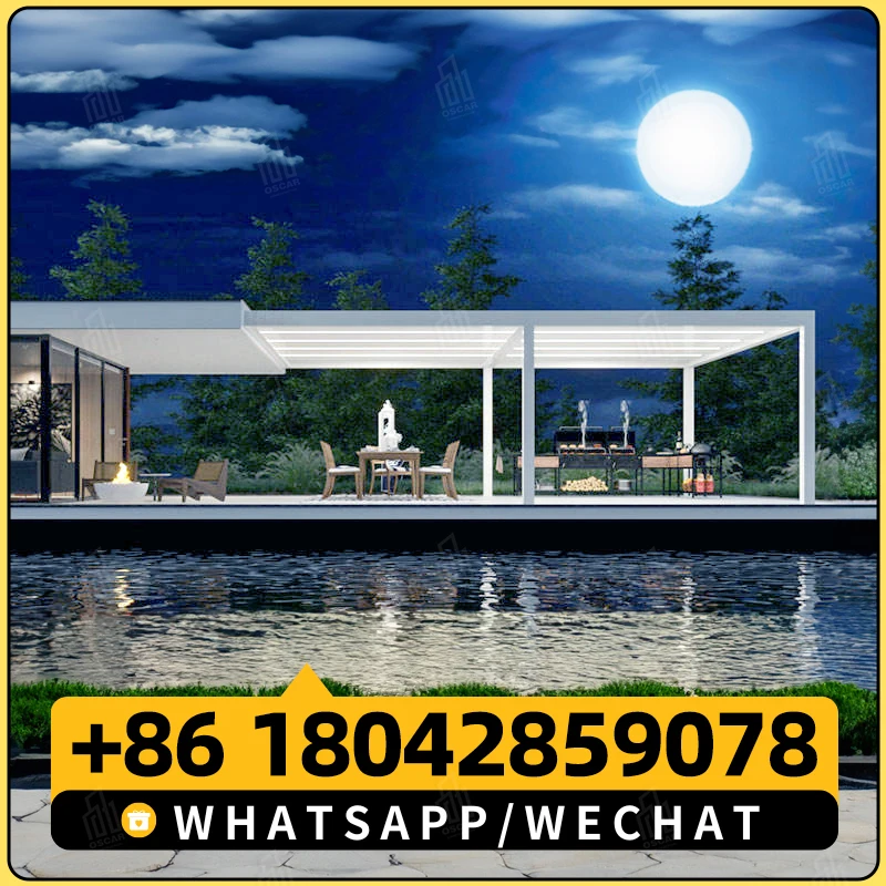 3x3 3x4 4x3 4x4 4x5 4x6 6x3 6x4 6x5 6x6m Современный сад Открытый алюминиевый жалюзи Пергола