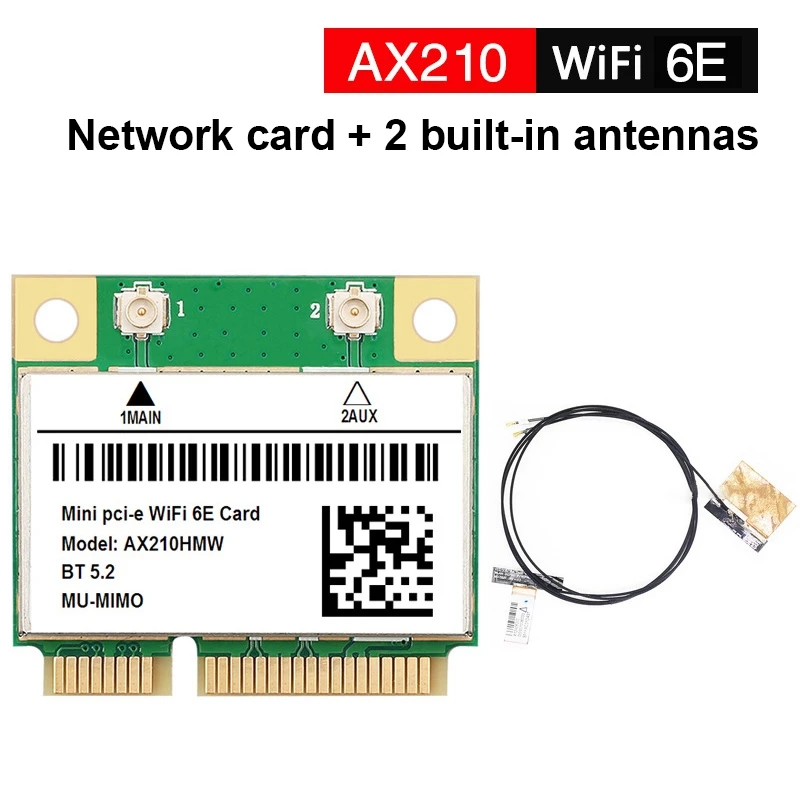 

Беспроводная сетевая карта AX210, 5374 м, Wi-Fi, 6 интерфейсов, Gigabit, MINI PCIE 5,2, модуль сетевой карты Bluetooth со встроенной антенной