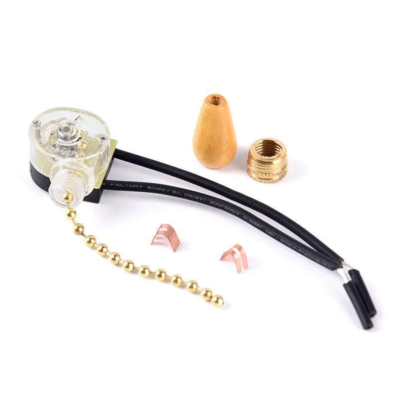 

250V DIY Light Lamp Hanging Chain Switch Metal/Wood Drops 3A Zipper Switch Gold/Chrome Pull Switch Wall/Table/Floor Acc