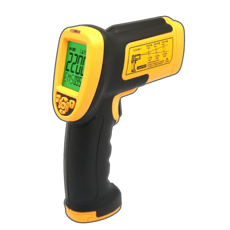 

Pyrometer non contact digital Infrared Thermometer laser IR Temperature Gun meter 200 C~2200 C 80:1 Termometro Infravermelho