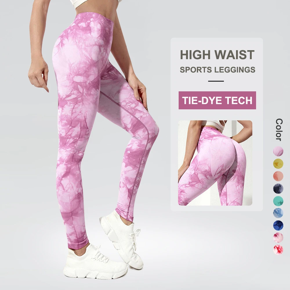SKIMS Seamless Tie Dye Leggings Women For Fitness Yoga Pants Push Up Workout Sports Legging High Waist Tights Gym Clothing
