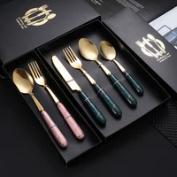 Kitchen Spoons and Forks Sets Dinnerware Kids Picnic Soup Spoons Western Steak Dinner Set Cozinha Utensilios Kitchen Appliances
