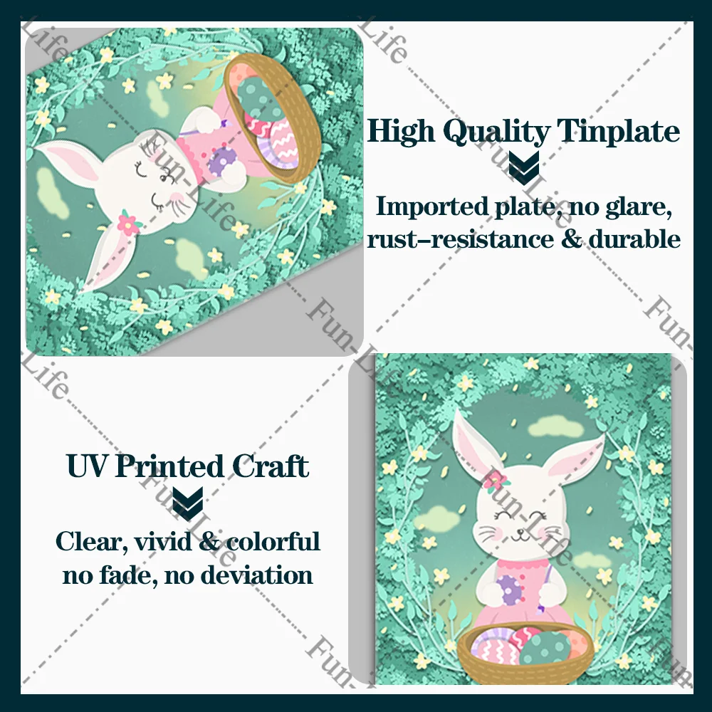 Пасхальный винтажный оловянный плакат кролик рекламные стены напоминание