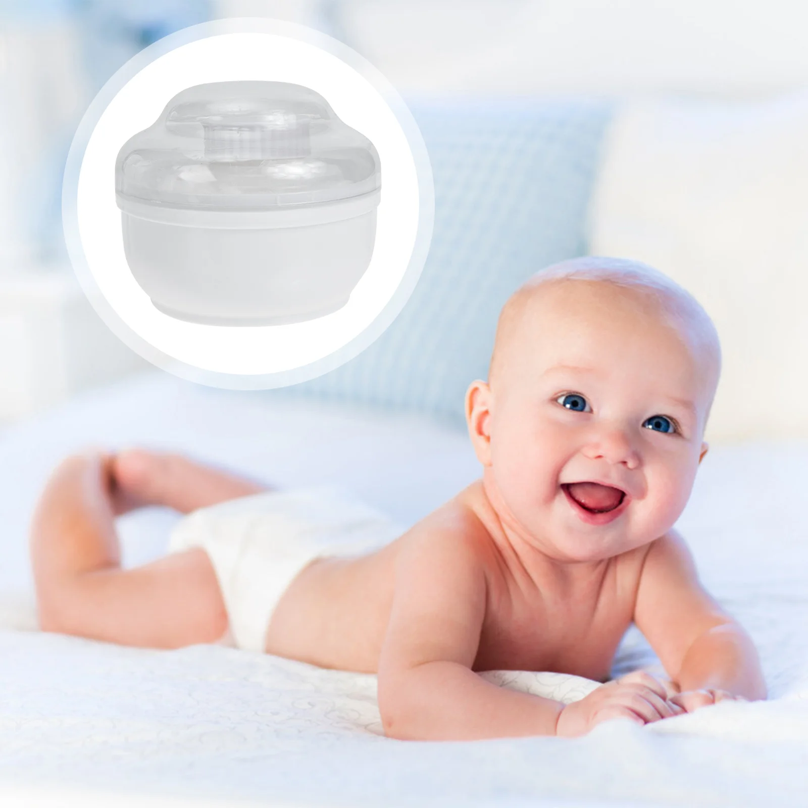 

2 Sets Powder Puff Box Plush Body Storage Container Baby Talcum Makeup Puffs Infant Case