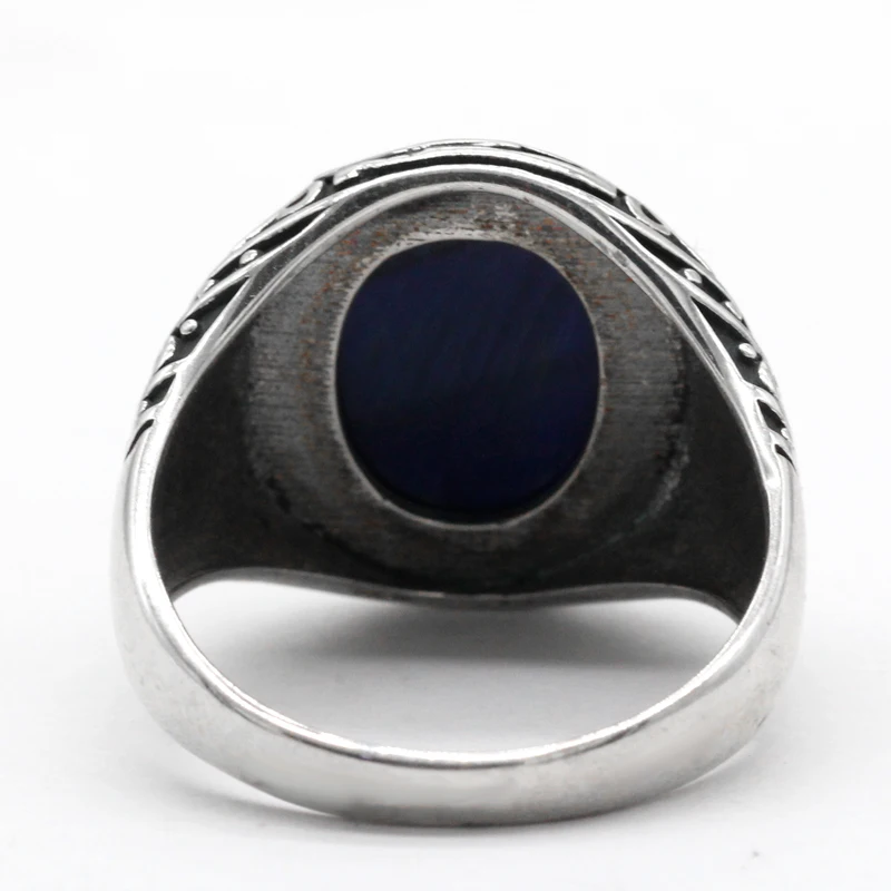 Мужское кольцо из серебра 925 пробы с натуральным тигровым глазом серебряное