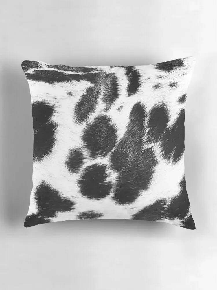 Далматинские черно-белые декоративные подушки из искусственного меха для дивана