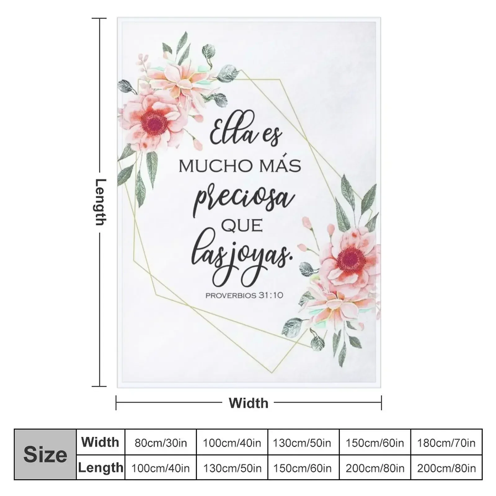 Испанский біблійный стих Proverbios 31:10 Пледы для малышей Тонкие одеяла