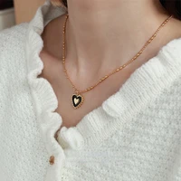 timeless wonder fantasy double side enamel heart necklace for women designer jewelry goth trendy ins rare korean gift top 4022