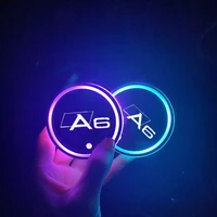 luminous car water cup coaster holder 7 colorful usb charging car led atmosphere light for audi a6 c7 c6 c5 car accessories