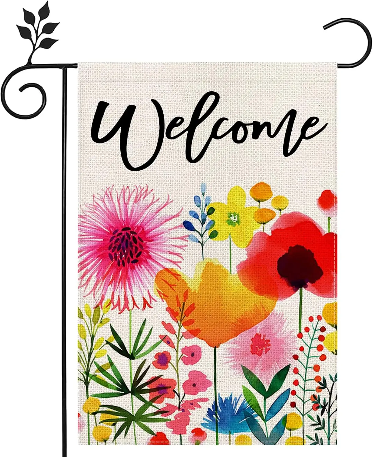 Добрый цветочный флаг для сада акварельные весенние цветы двухсторонний двора