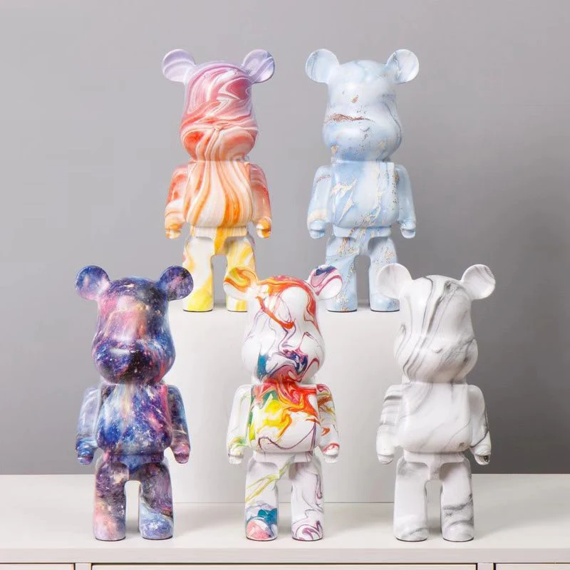 

28Cm Bearbrick 400% Violent Bear Painted Style Block Bear Doll Decoration Model Home Decora Kawaii Piggy Bank Ornaments Figure