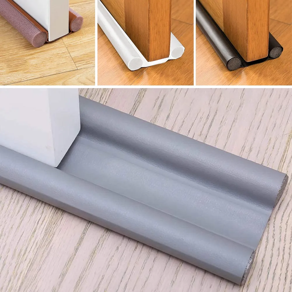

Waterproof Seal Strip Draught Excluder Stopper Door Bottom Guard Double 95*10cm Silicone Rubber Seal Dustproof Soundproof
