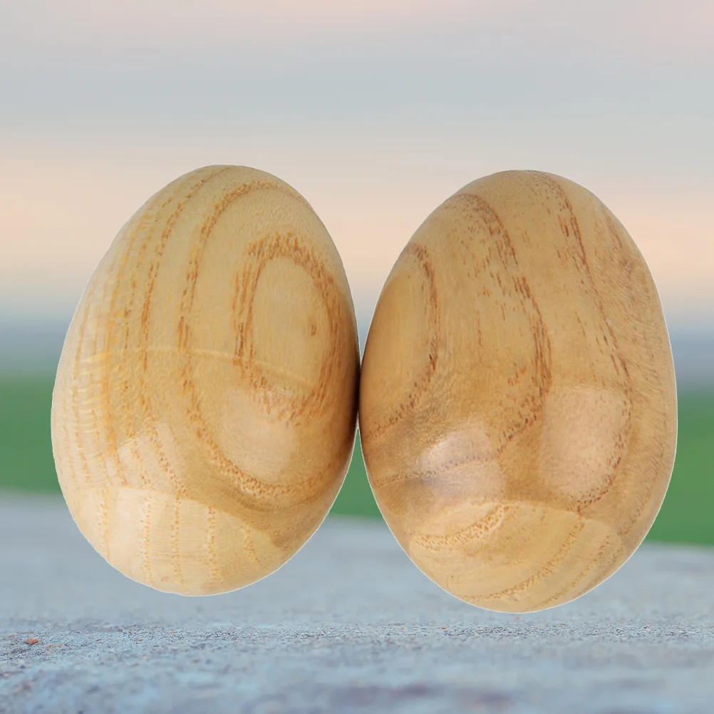 

2pcs Wooden Egg Maracas Shakers Music Percussion Toy Musical Instrument Toy for Kids Children Toys 1