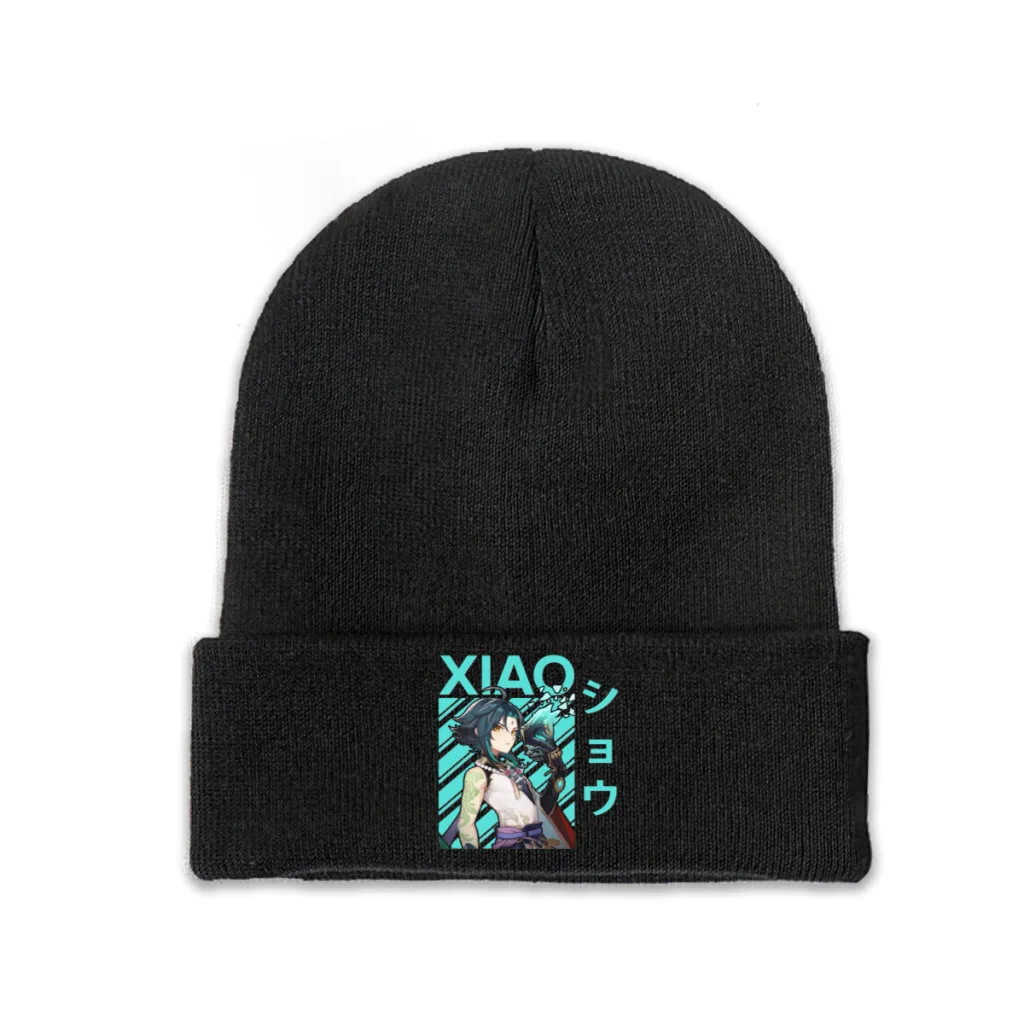 

Xiao Genshin Impact Anime Knitted Hat Beanie Autumn Winter Hats Warm Street Paimon Game Cap Men Women Gift