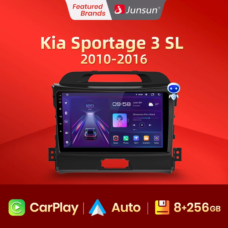 Автомобильное радио Junsun с экраном мультимедийный видеоплеер Android автоплей для Kia