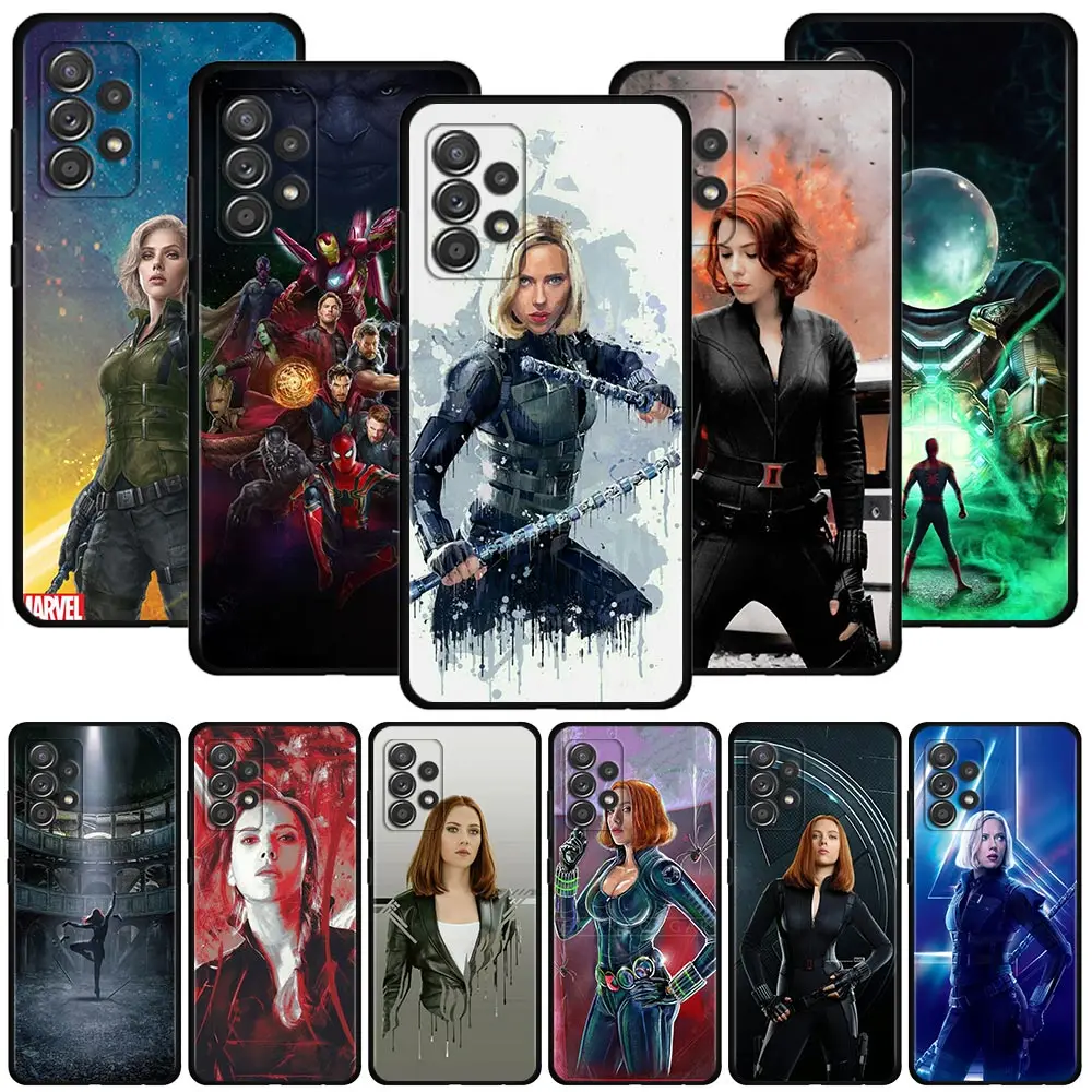 

Phone Case For Samsung Galaxy A12 A51 A52 A73 A72 A53 Cover A23 A71 A32 A21s A22 A02s Funda Marvel Black Widow Avengers Hero