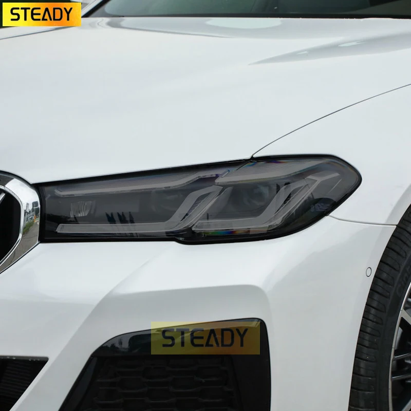 

Car Headlight Protective Film Front Light Transparent Black TPU Sticker For BMW 5 Series Facelift G30 G31 2020 2021 Accessories