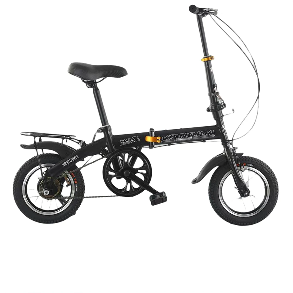 

Bicycle 14-Inch Folding Car Carbon Steel Hard Frame Rear Lock Brake Ordinary Foot Resistance Rubber Chain Durable