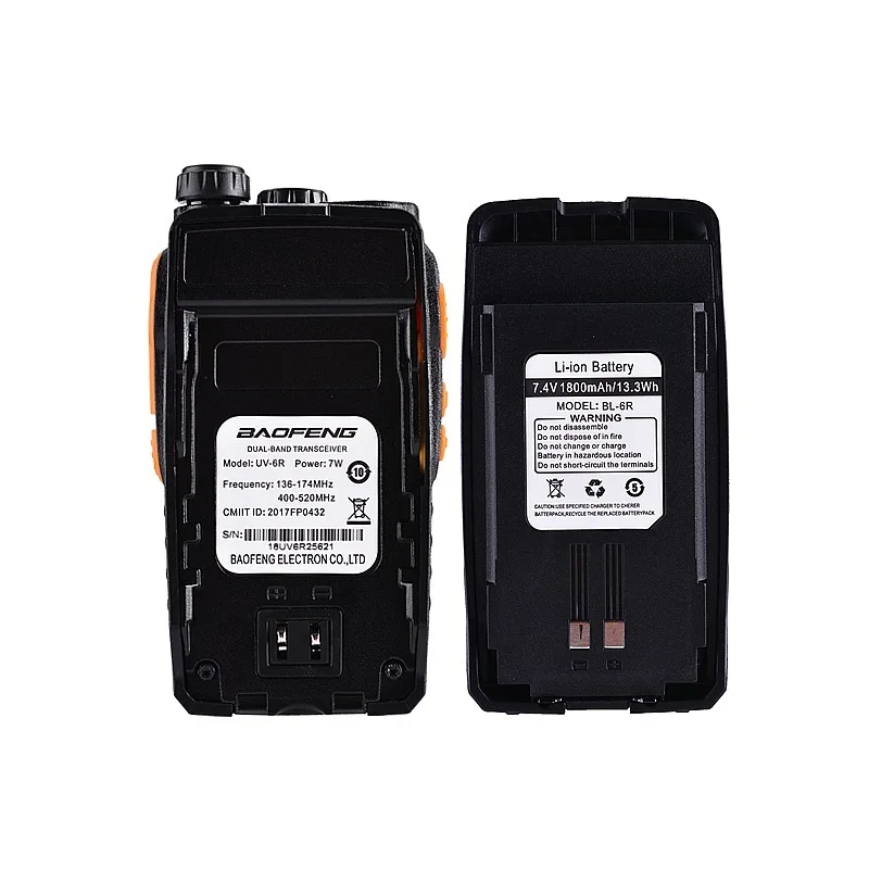 Baofeng UV-6R Walkie Talkie 7W Professional CB Radio Dual Band 128CH LCD Display Wireless Pofung UV6R Portable Ham Two Way Radio