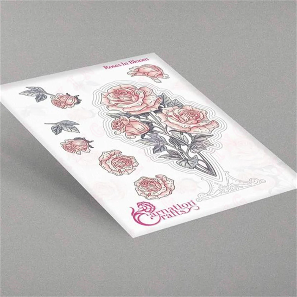 

Scrapbook Decorate Embossing Mold New Metal Cutting Dies Diy Handmade Craft Blade Punch Reusable Template Roses in Bloom Die Set