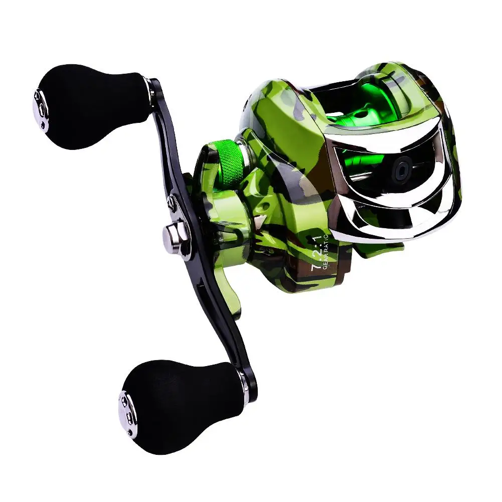 

Baitcasting Reels Super Smooth Ultralight 18+1 BB 10 Magnet Braking System 10KG Max Drag 7.2:1 Gear Ratio Baitcasting Reels