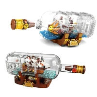 1078pcs ship boat in a bottle titanic one pieces ship fit 21313 building kits blocks bricks children toys kid gift birthday