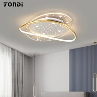 tondi new modern led ceiling light living room study bedroom blackgold with remote control home decor lighting fixtures