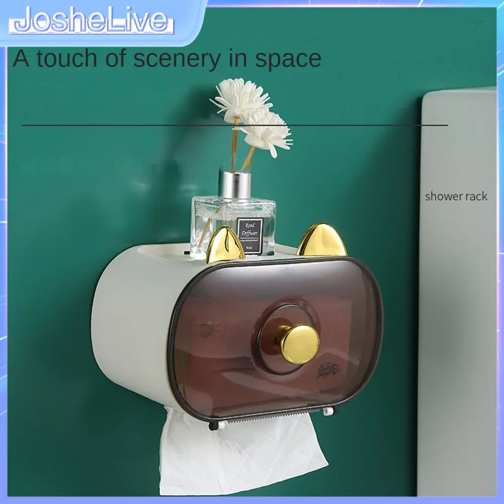 

No Punching In The Zhaocai Cat Bathroom Bright Colors And Fashionable Design Odorless Light Luxury Pull-out Paper Box Non-toxic