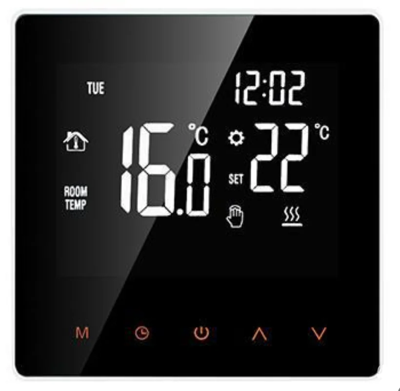 LCD Touch Key Screen Weekly Programmable Intelligent Thermostat Water Floor Heating Wall Mounted Furnace Electric