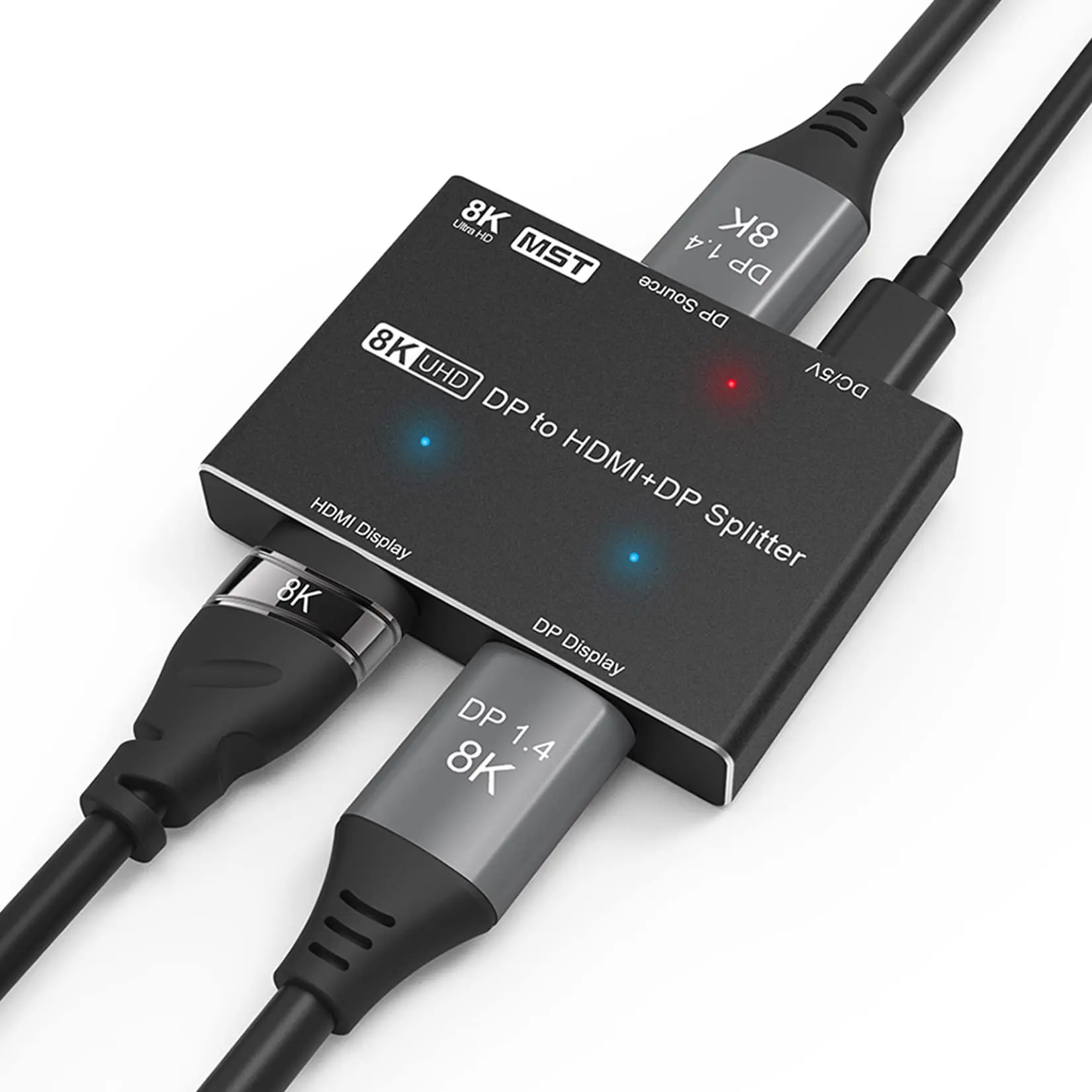 DP1.4 до HDMI-совместимый/сплиттер Displayport UHD 1x2 MST SST Hub 8K @ 30Hz 4K @ 120Hz HDR 4:4:4 для DP HD видео дисплеев разветвитель