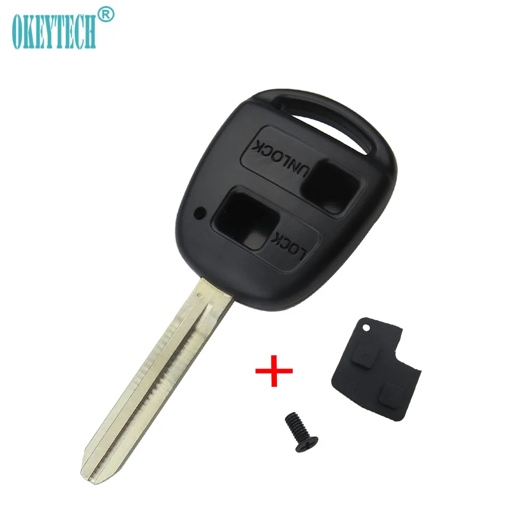 

OkeyTech 2 Buttons For Toyota Camry Corolla Verso Avensi Prius Auris Car Key Shell Case Remote Key TOY43 Blade With Button Pads