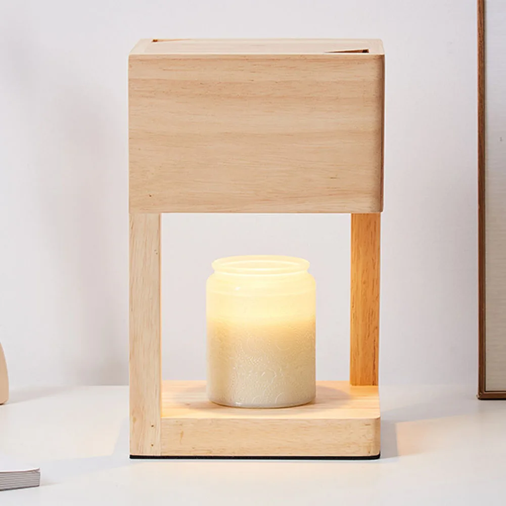 

Simple Wax Lamp Warmer Dimmable Solid Wood Lamp Body Electric Candle Warmer Lamp Wax Melt Lamps For Bedroom Hotel Night Lights