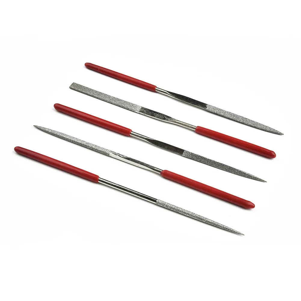 

5pcs/Set Metal Needle Files Carving Jewelry Diamond Glass Stone Wood Tool Electroplated Diamond File Sharpener Abrasive Tools