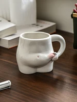 Kawaii Ceramic Mug Cute Coffee Cup Milk Tea Water Cups Creative Pinch Belly Cup Mug Gift Porcelain Drinking Coffee Mugs