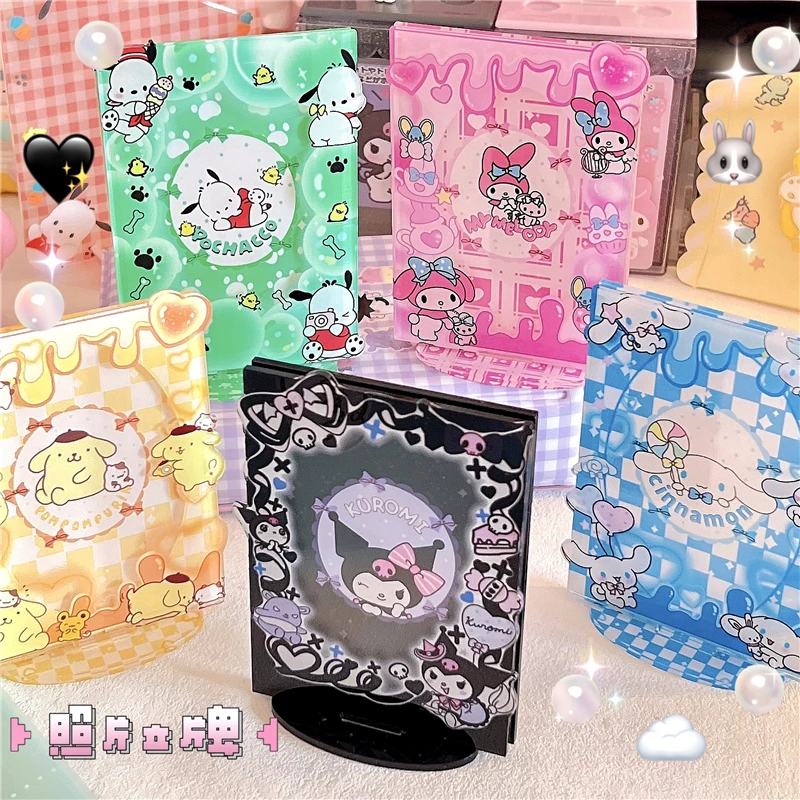 

Sanrioed мультфильм My Melody Kuromi Kawaii книга для хранения фотографий Ins девушка сердце коричная акриловая стерео фото зажим праздничные подарки