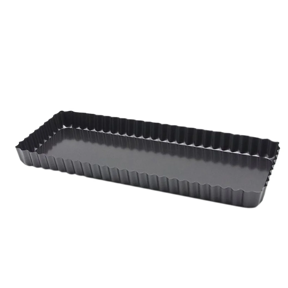 

Rectangular Pie Pan Cakes Pies Quiche Dessert Steel Fluted Edges with Removable Bottom Kitchen Gadget for Home Shop