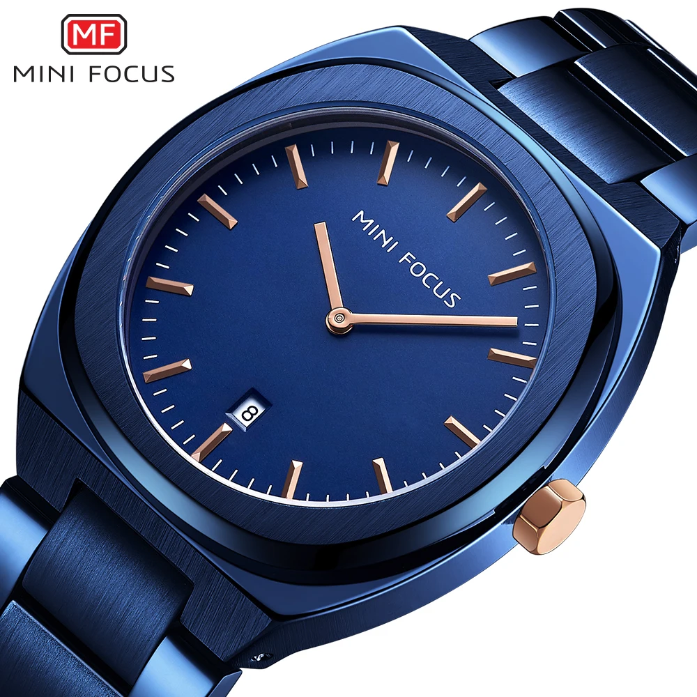 

MINIFOCUS New Luxury Quarz Men Wristwatches Stainless Steel Strap Business Top Brand Waterproof Male 's Watches orologio uomo