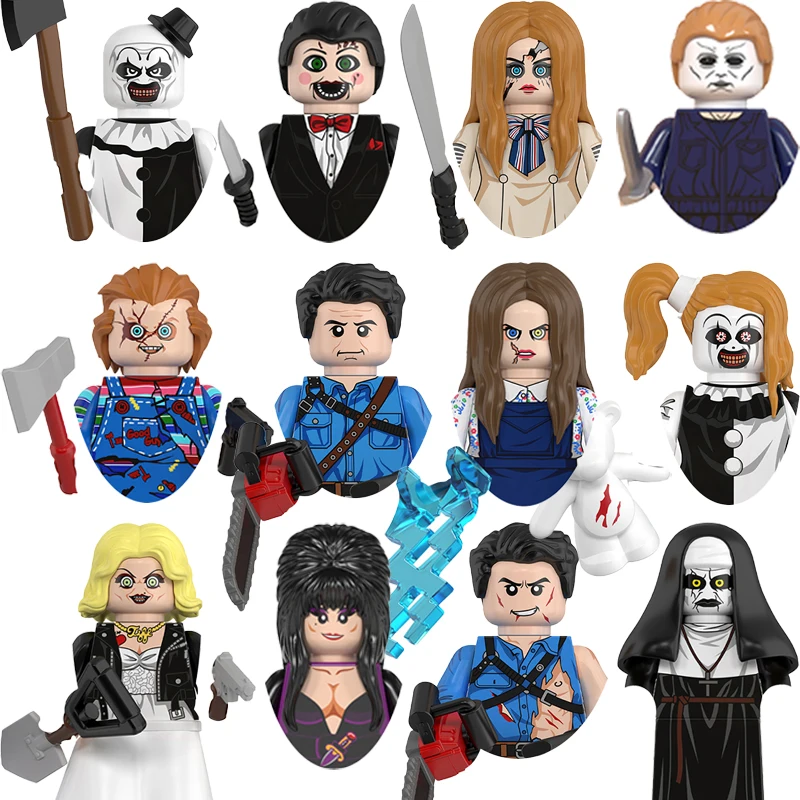 Фото Новые строительные блоки на Хэллоуин: мини-фигурки Terrifier Death Megan, игрушки-конструкторы, подарки для детей и взрослых №1