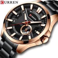 curren luxury brand stainless steel waterproof quartz watch for men business casual calendar mens watches relogio masculino 8372