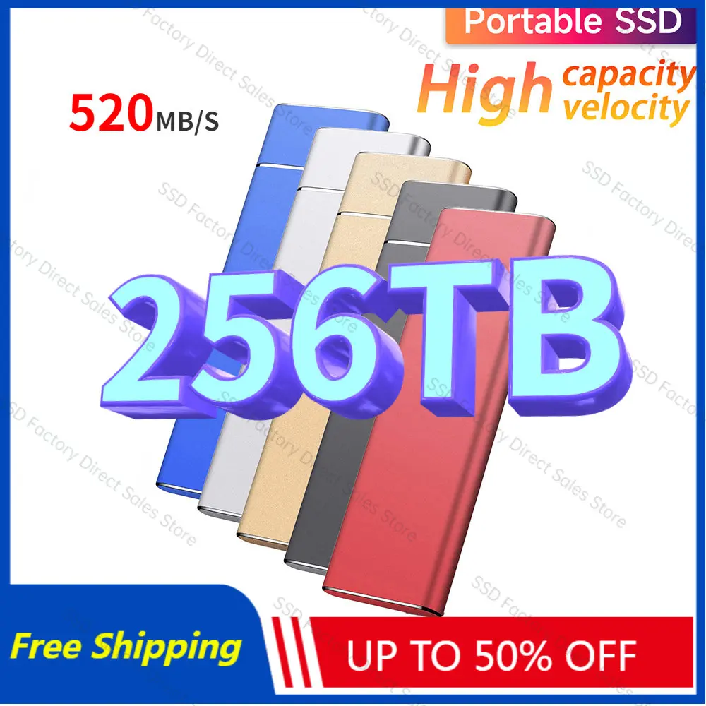 

Portable External SSD Hard Disk for 256TB 520MB/S High Speed 2TB 4TB USB3.1 Memory Drive Interface Hard Drive for Laptop