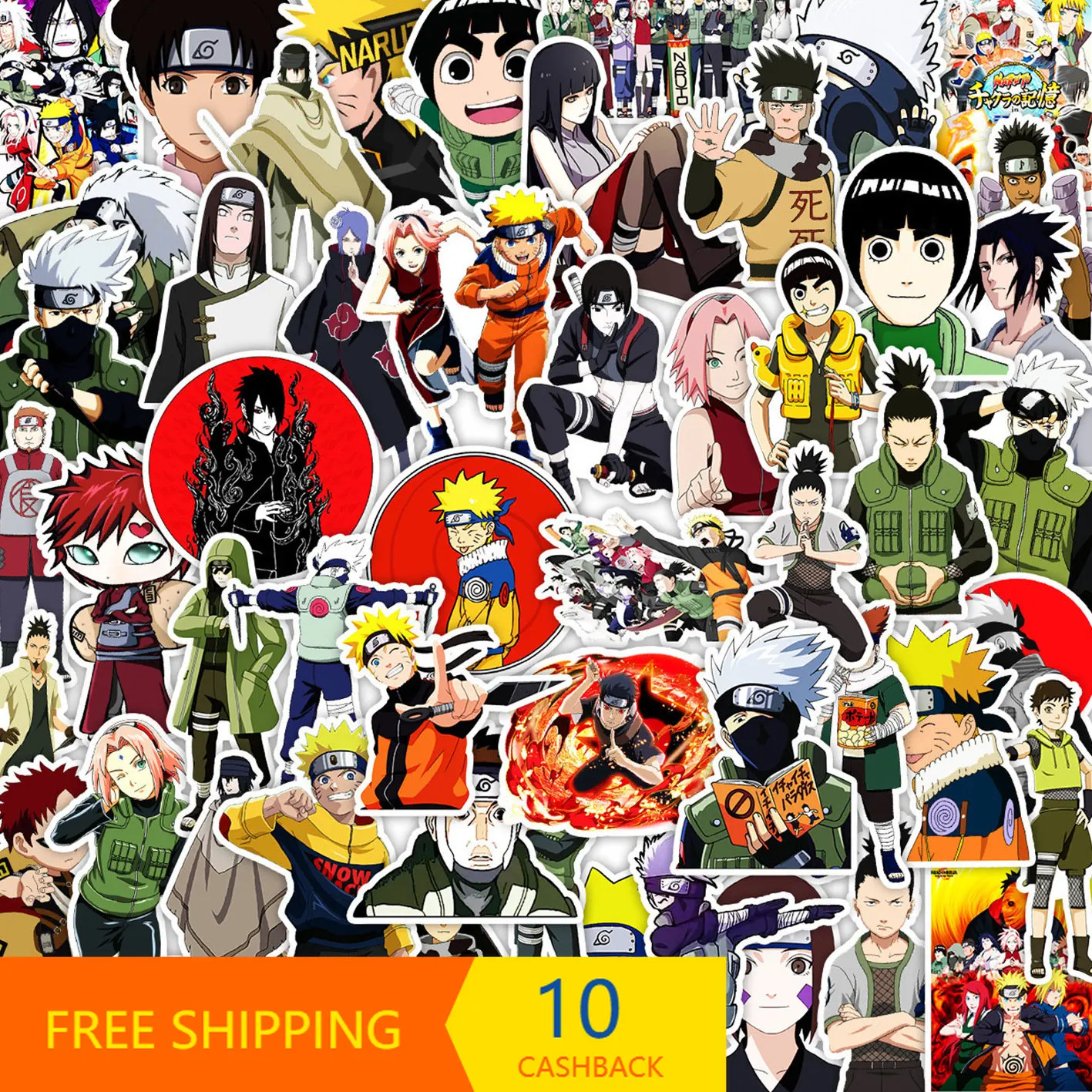 

100 New Naruto Stickers Ins Good-looking Creative Exquisite Naruto Phone Case iPad Decorative Stickers Cartoon sticker
