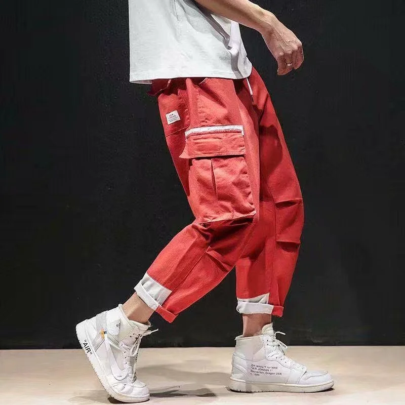 

new loose 2023 Long Pant Men cargo pants Baggy Trousers Fashion Fitted Bottoms street wear hip hop Pocket pant