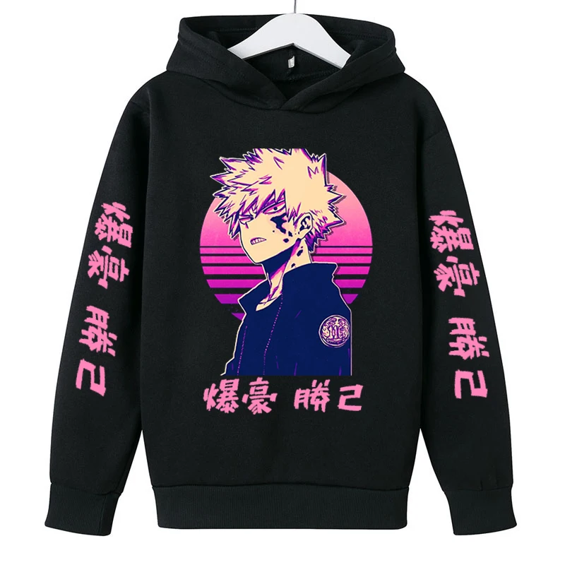 

2022 New Demon Killer Children's Hooded Clothing Girls Long-sleeved Anime Children's Sweater Sweater 4-14 Years Old